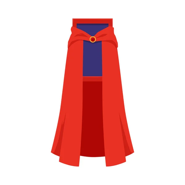 Super hero cape from red silk fabric with rectangle shield a vector illustration — Stock Vector