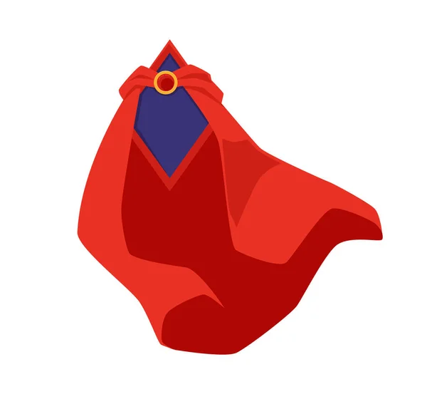 Röd silke super hjälte cape med sköld i romb form en vektor illustration. — Stock vektor