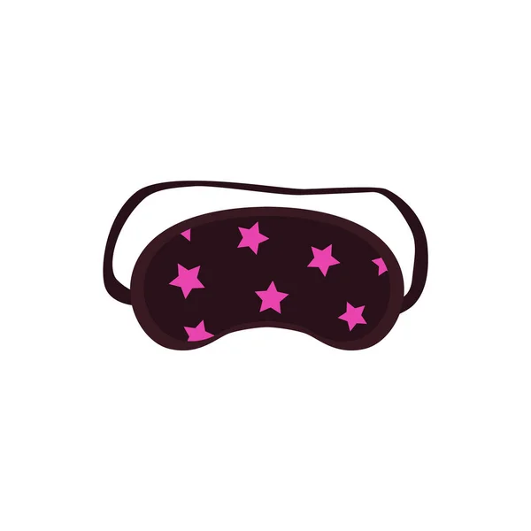 Maschera nanna nera con corde e stelle, illustrazione vettoriale piatta isolata. — Vettoriale Stock