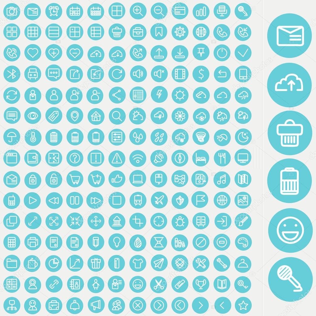 vector set of icons for web and user interface design