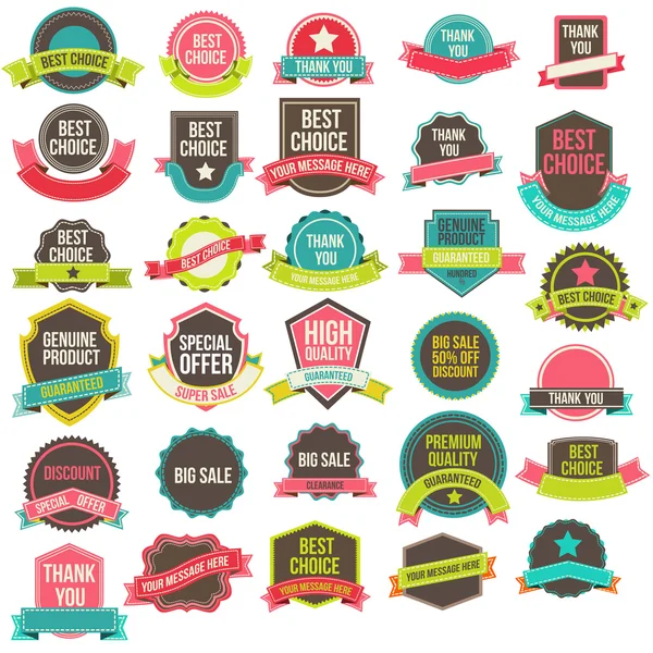 Collection labels and ribbons — Stock Vector