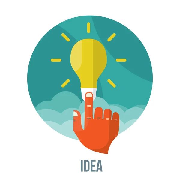 Icono de la bombilla con idea de innovación. Vector . — Vector de stock