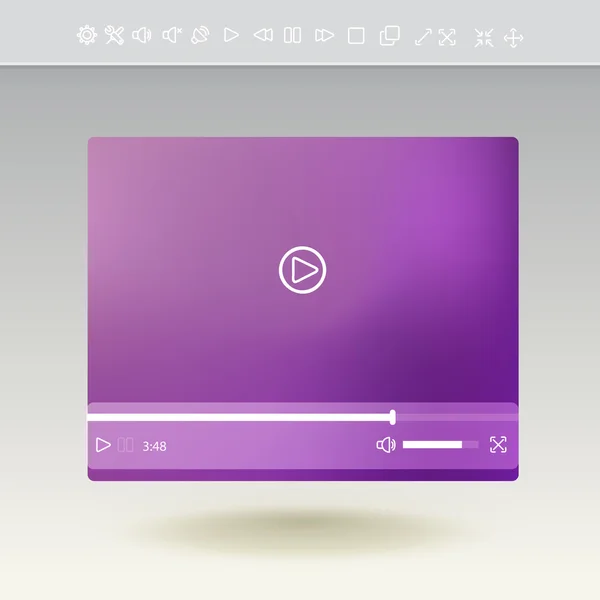Видеоплеер для веб и мобильных приложений — стоковый вектор
