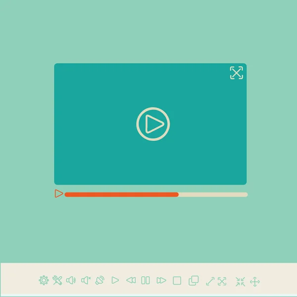 Video player for web and mobile apps — Stock Vector