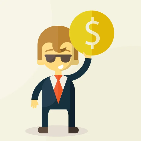 Money and man vector illustration — Stock Vector