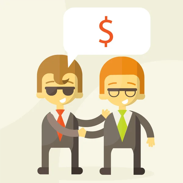 Concept de partenariat réussi, argent — Image vectorielle