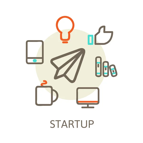 Start up Trendy Illustrations pour les nouvelles entreprises — Image vectorielle