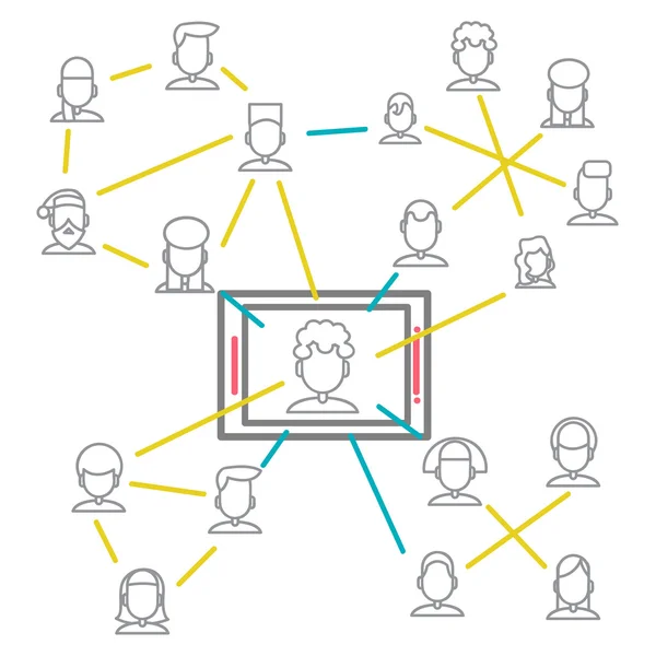 Redes sociales Gente Diseño conceptual de vectores — Archivo Imágenes Vectoriales