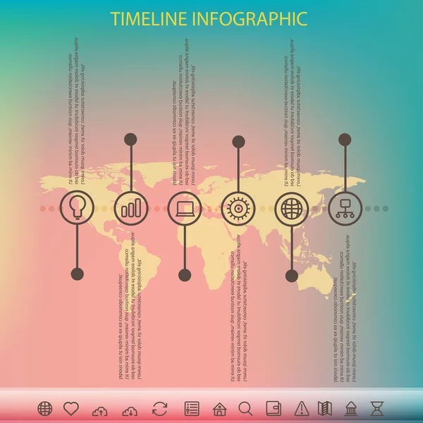 Timeline infographic with unfocused background — Stock Vector
