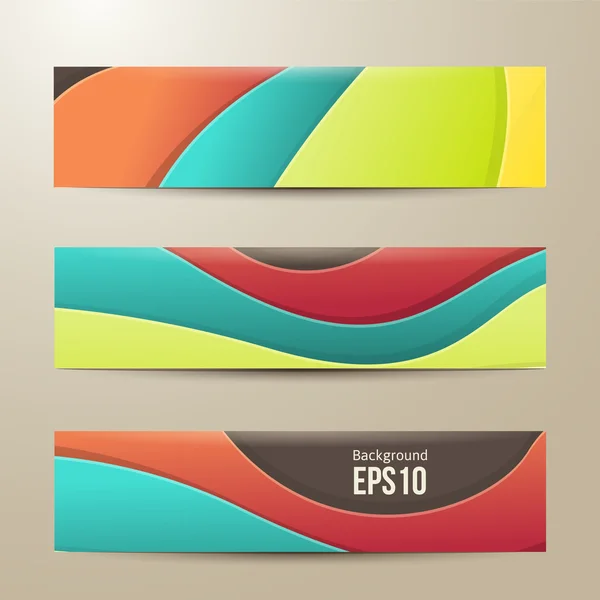 Set of abstract colorful banners. three background. Business design template. — Stock Vector