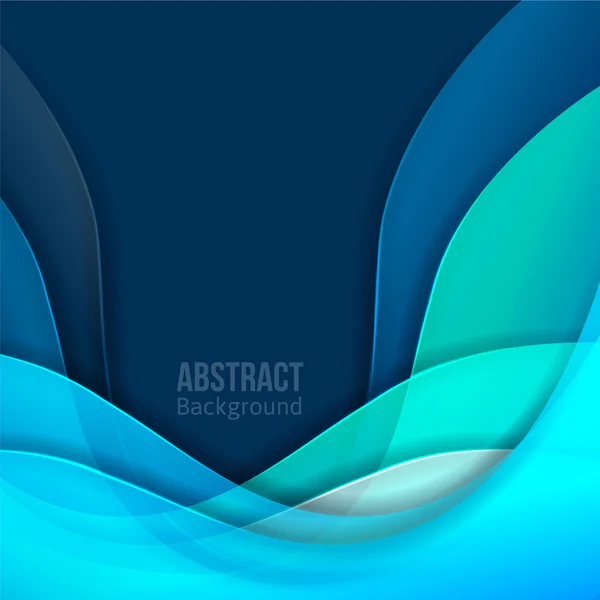 Abstrakter blauer Vektor Hintergrund. bildet einen fließenden Übergang und Wellen. — Stockvektor