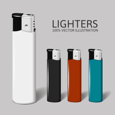 Realistic set of lighters for your brand. clipart