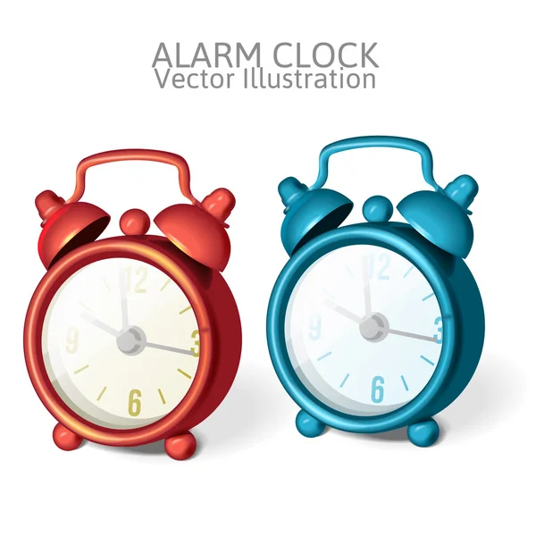Set of Classic alarm clock with bells on top — Stock Vector