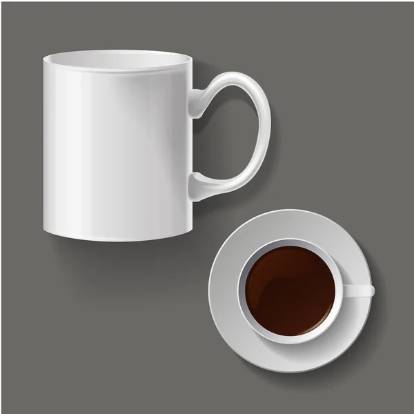 Illustration vectorielle de tasse blanche classique réaliste — Image vectorielle