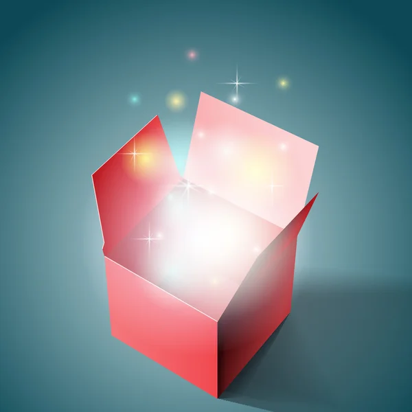 打开礼品盒用光 — 图库矢量图片
