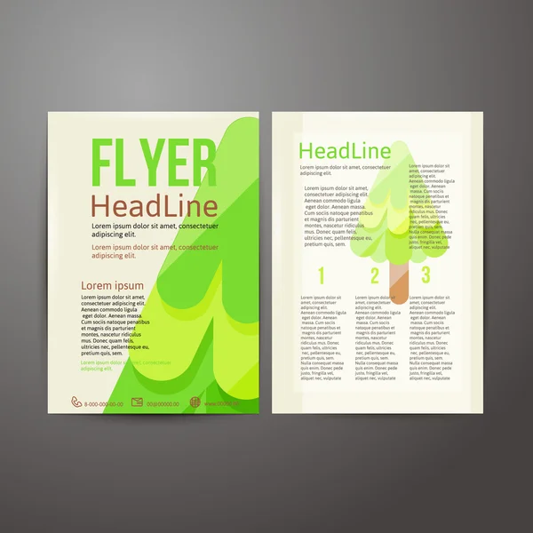 Abstracte Brochure Flyer design met bomen. — Stockvector