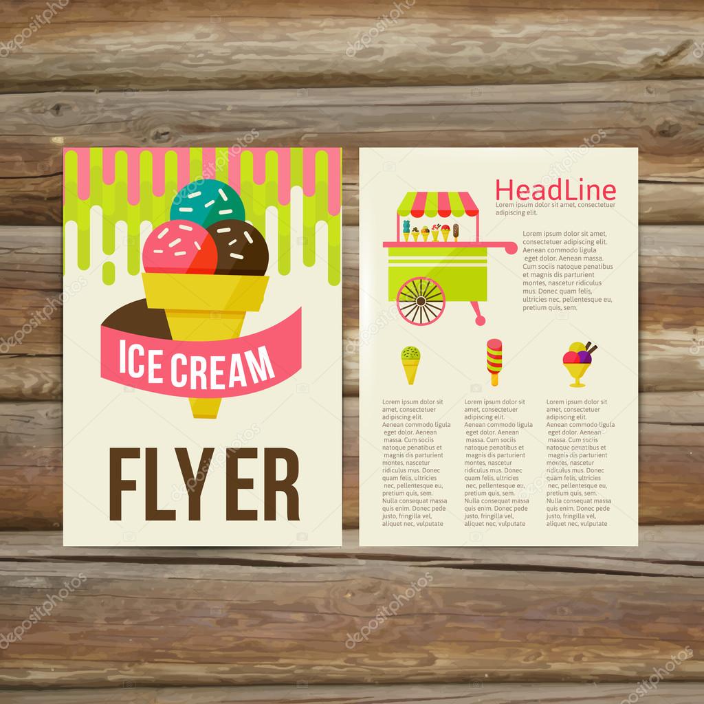 Abstract  Brochure Flyer design vector template. stylish ice cream