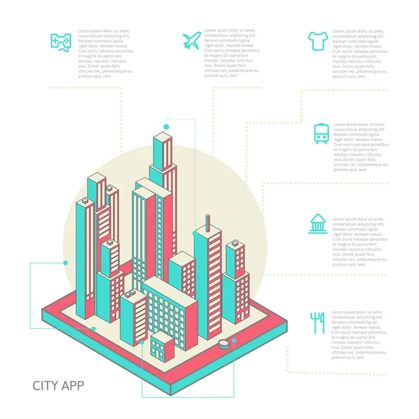 图表由五颜六色的建筑 — 图库矢量图片