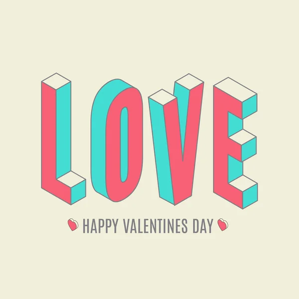 Feliz tarjeta de San Valentín, te amo — Vector de stock