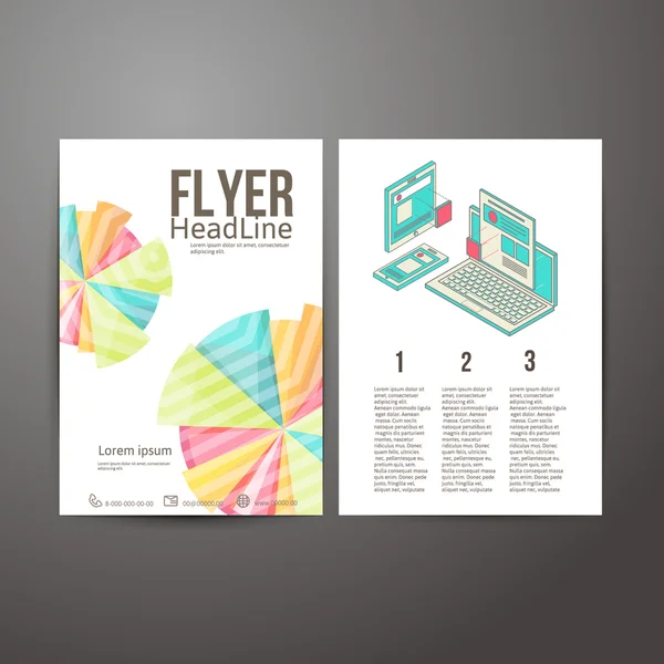 Folleto abstracto Diseño del folleto. desarrollo de diseño de sitios web móviles y de escritorio — Vector de stock
