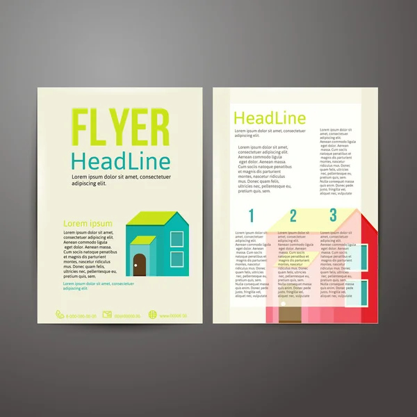 Abstracte Brochure Flyer ontwerp over hous — Stockvector