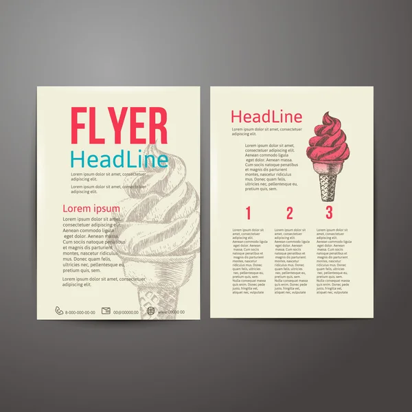 Abstract  Brochure Flyer design vector template. stylish ice cream — Stock Vector