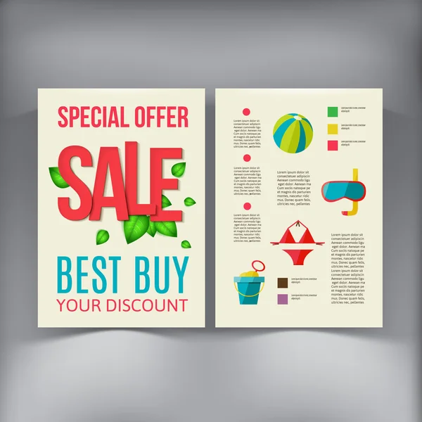 Sale Brochure Flyer design vector template. — Stock Vector