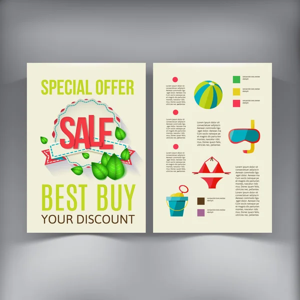 Ontwerpsjabloon vector verkoop Brochure Flyer. — Stockvector