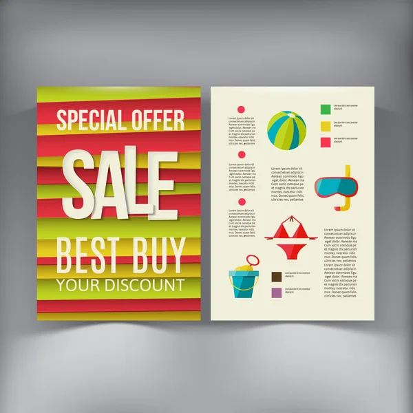 Ontwerpsjabloon vector verkoop Brochure Flyer. — Stockvector