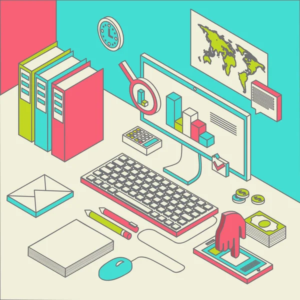 Workspace concept vector. — Stock Vector