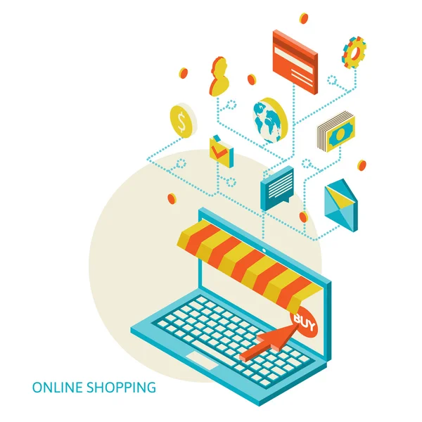 Icone per il mobile marketing e lo shopping online — Vettoriale Stock