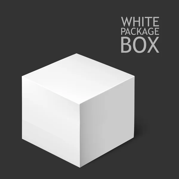 Caixa de pacote branco. Modelo Mockup — Vetor de Stock