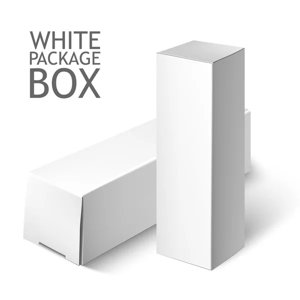 Conjunto de caja blanca del paquete. Plantilla de burla — Vector de stock