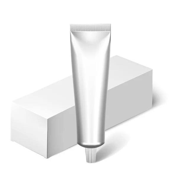 Paquetes de cosméticos en blanco, plantilla de tubo — Archivo Imágenes Vectoriales