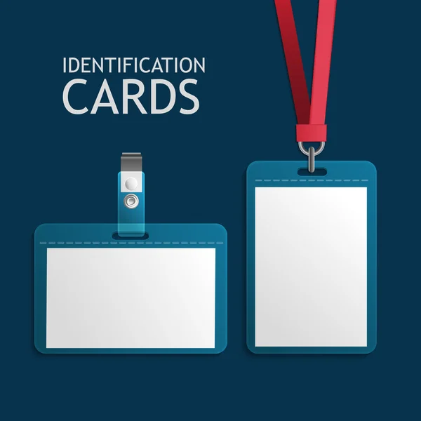 Identificación de la insignia, tarjetas de identificación de plástico — Vector de stock