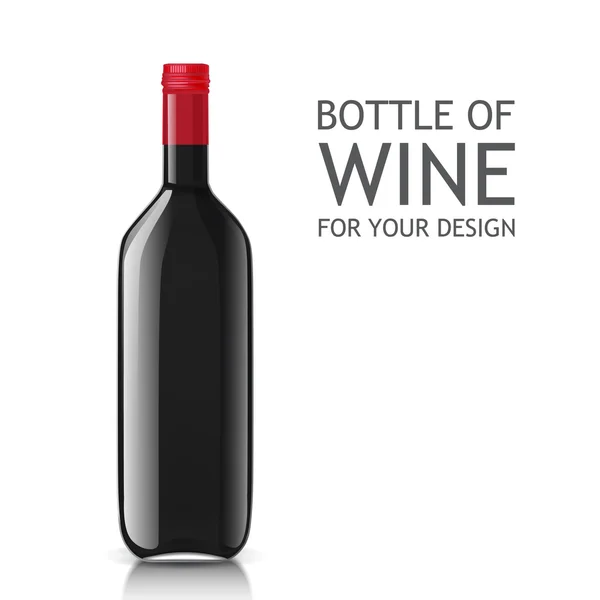 Realista de garrafas de vidro para vinho — Vetor de Stock
