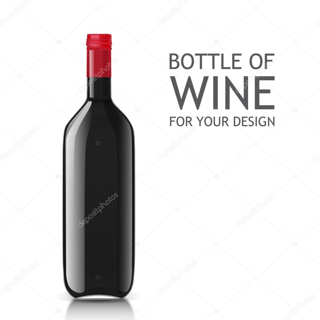 Realistic of glass bottles for wine