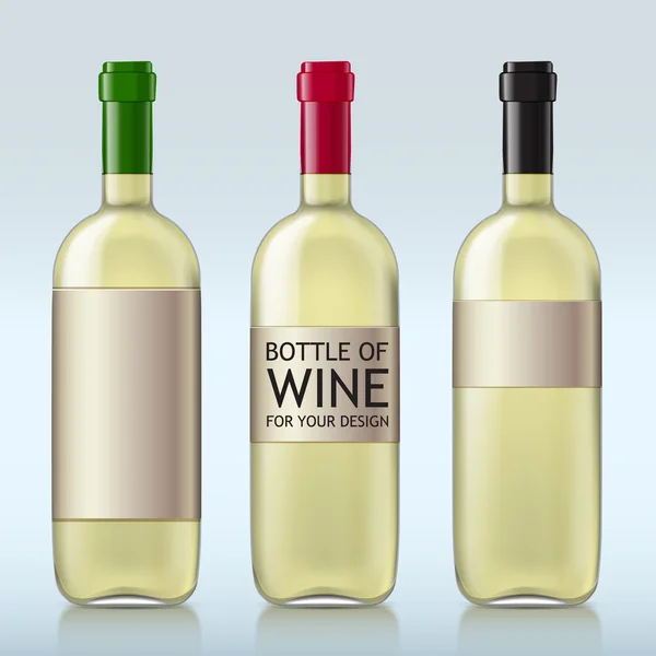 Botella de vino realista transparente — Vector de stock