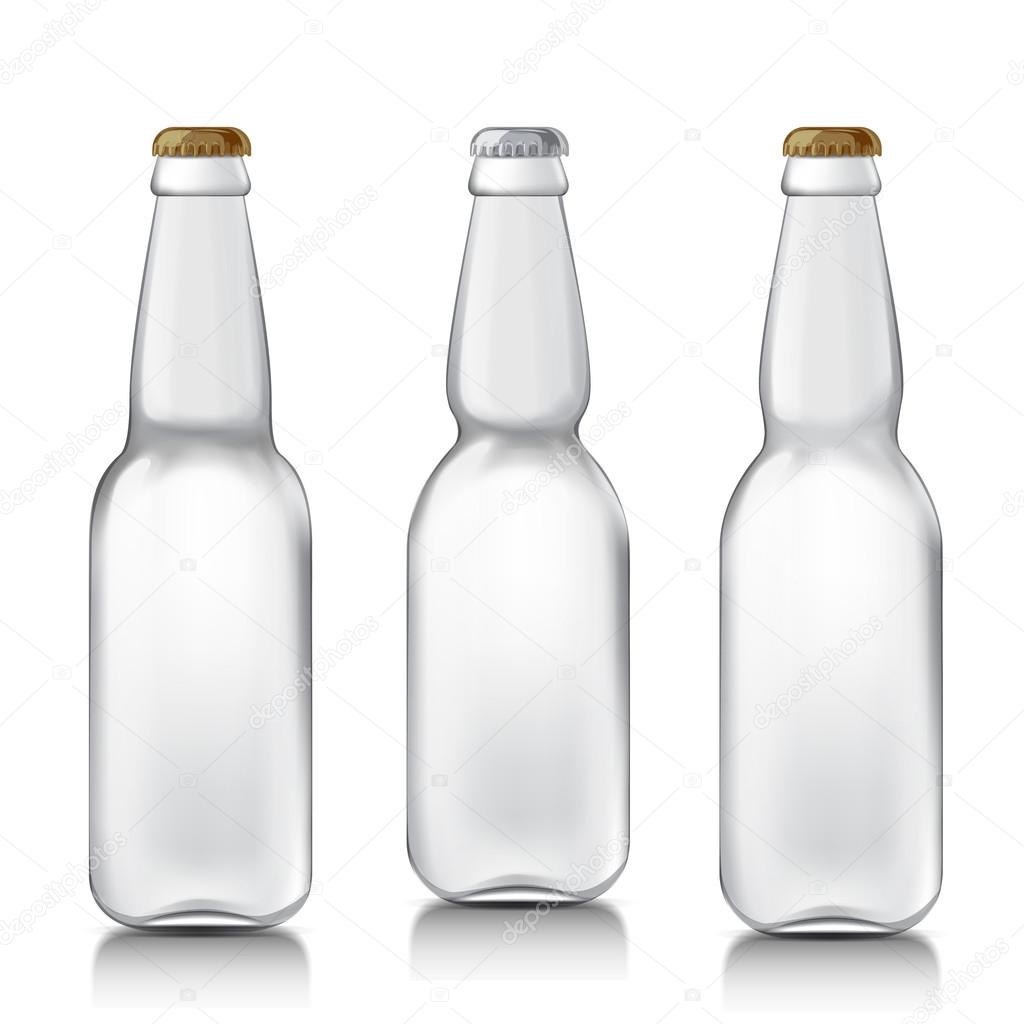 Set realistic glass bottles.