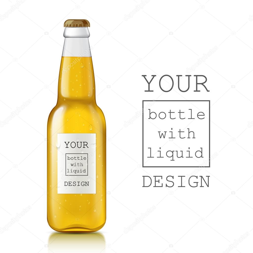 Realistic beer bottle. 