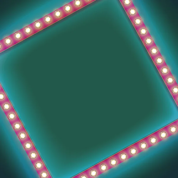 Cadre carré avec ampoule lumineuse — Image vectorielle