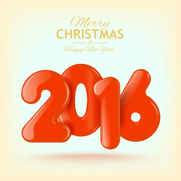 Happy New Year and Merry Christmas. Volume realistic text — Stock Vector