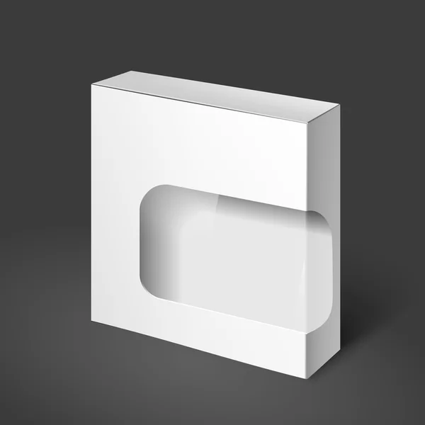 Caixa de pacote branco. Modelo Mockup — Vetor de Stock