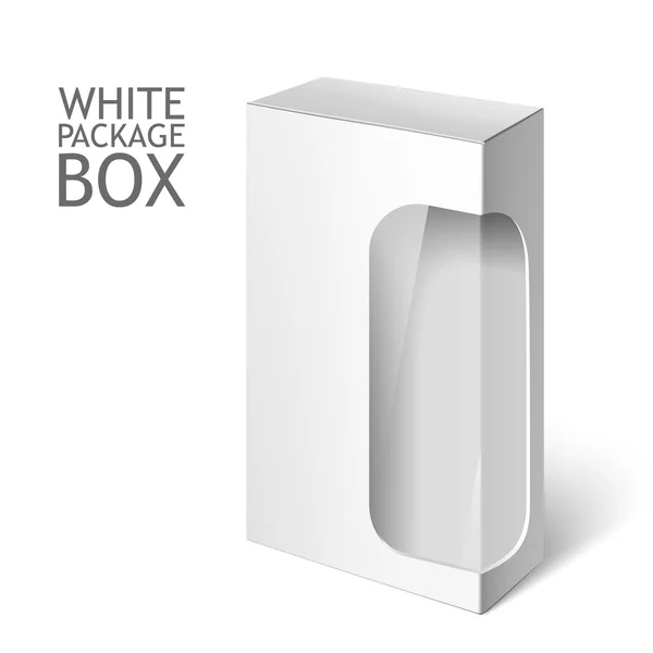 白のパッケージ ウィンドウ ボックス。モックアップ テンプレート — ストックベクタ