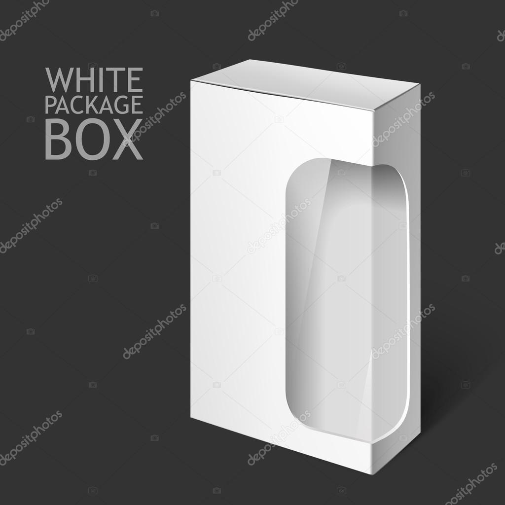 White Package Box with Window. Mockup Template