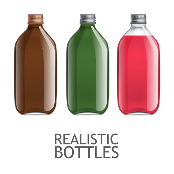 Plantilla de botellas de vidrio — Vector de stock