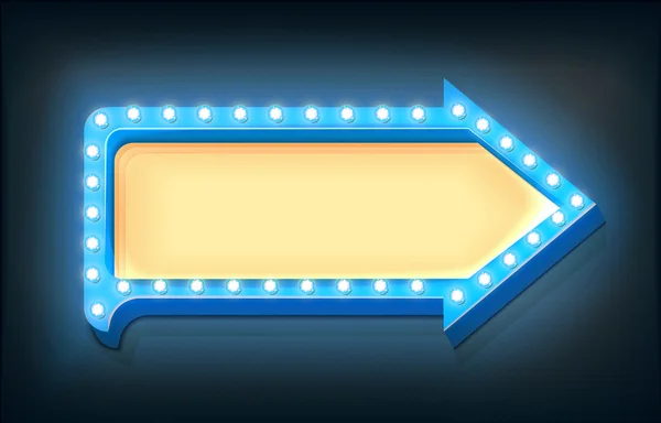 Volumen flecha retro con luces — Archivo Imágenes Vectoriales