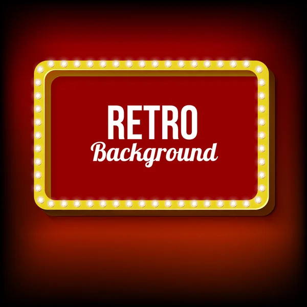 Işıkları ile gece retro arka plan — Stok Vektör