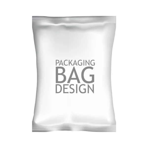 White Blank Foil Food Snack Sachet Bag Packaging — Stock Photo, Image