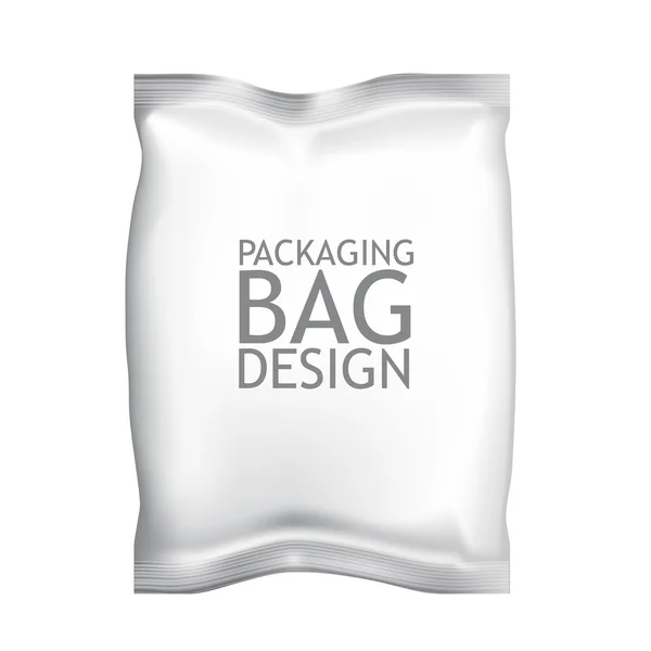 White Blank Foil Food Snack Sachet Bag Packaging — Stock Photo, Image